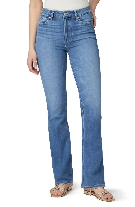 stretch flare-leg jeans for women -High Rise Laurel Canyon 32In Jean In Bellflower Distressed