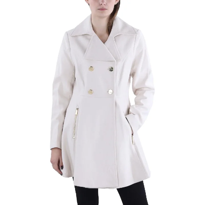 lightweight packable jacket for women -Laundry by Shelli Segal Womens Wool Blend Midi Pea Coat