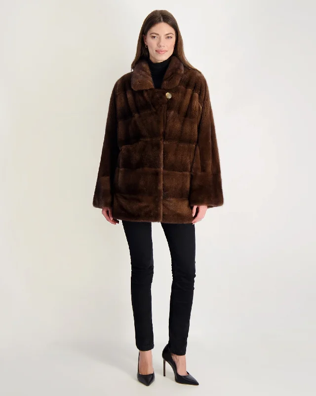 classic trench raincoat for women -Mink Jacket