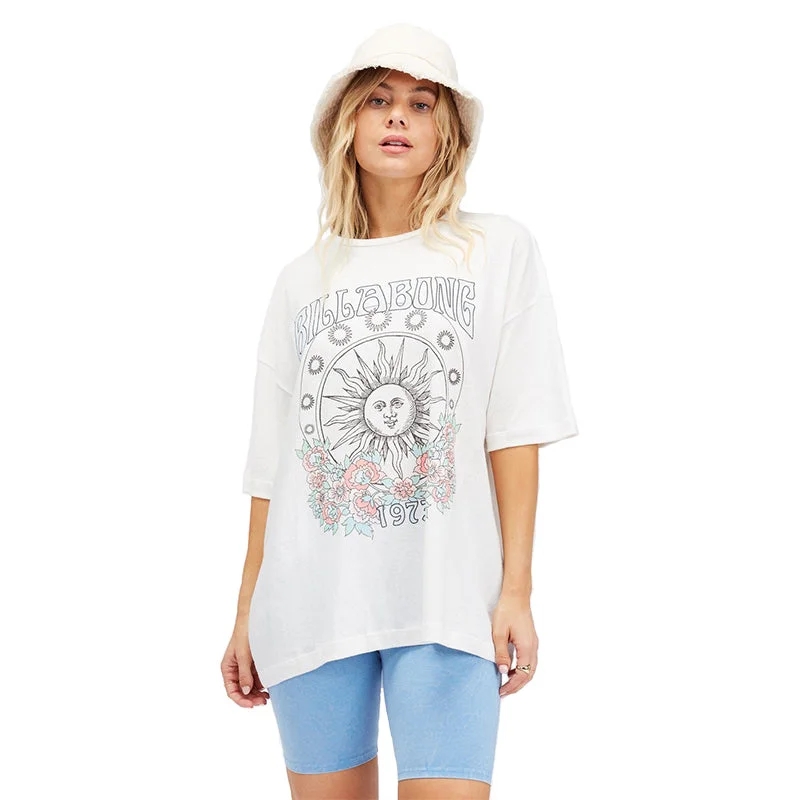 casual printed short sleeve tops for ladies -Setting Sun Boyfriend S/S T-Shirt