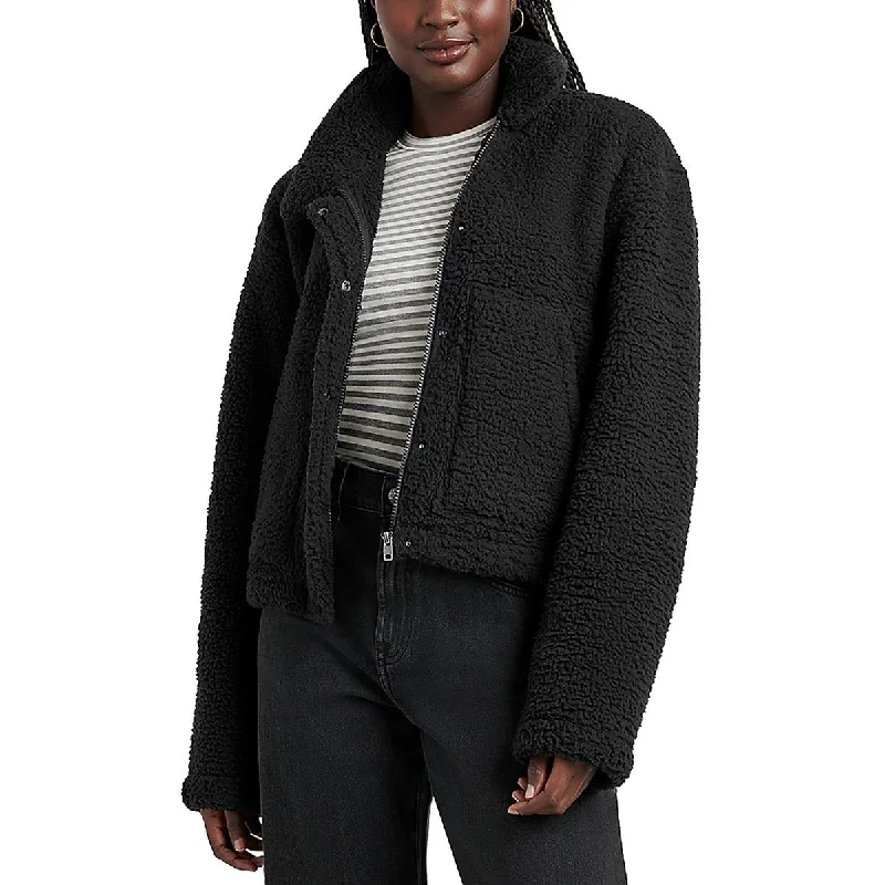 lightweight quilted jacket for women -Splendid Womens Sherpa Cozy Faux Fur Coat