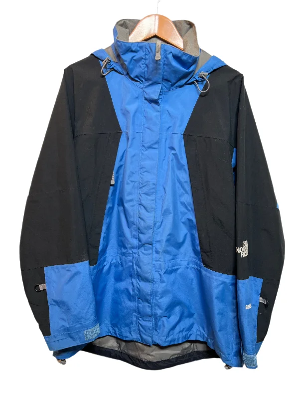 women's fur-trimmed parka -The North Face Women's Blue Black Rain Coat (Size L)