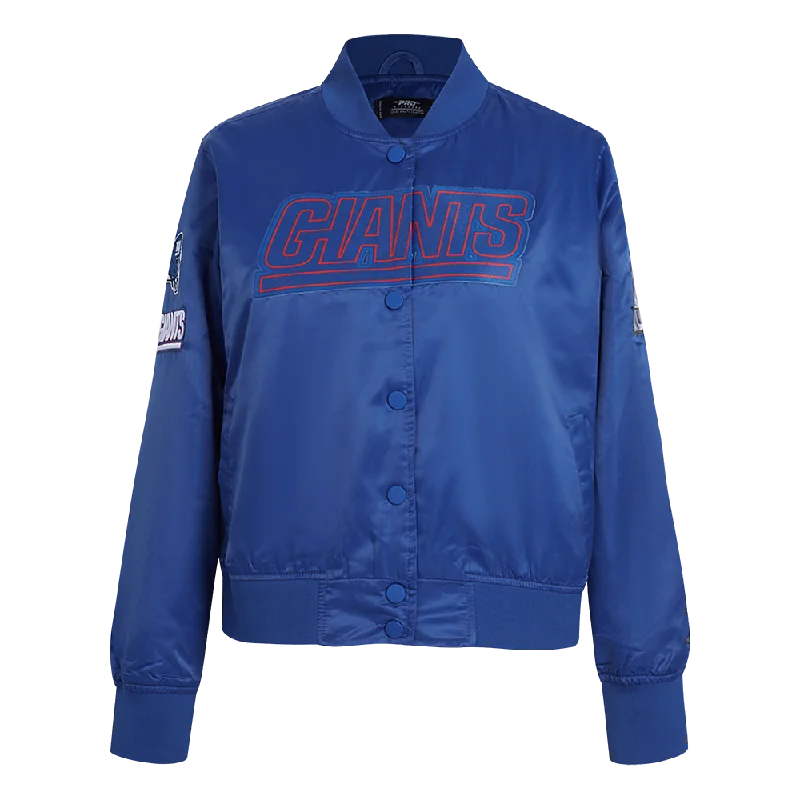 women's lightweight cargo jacket -NFL NEW YORK GIANTS CLASSIC WOMEN'S SATIN JACKET (DODGER BLUE)