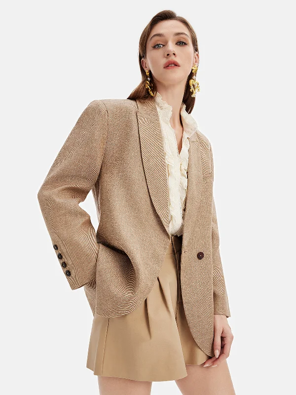 women's varsity bomber jacket -French Linen Oversized Coat