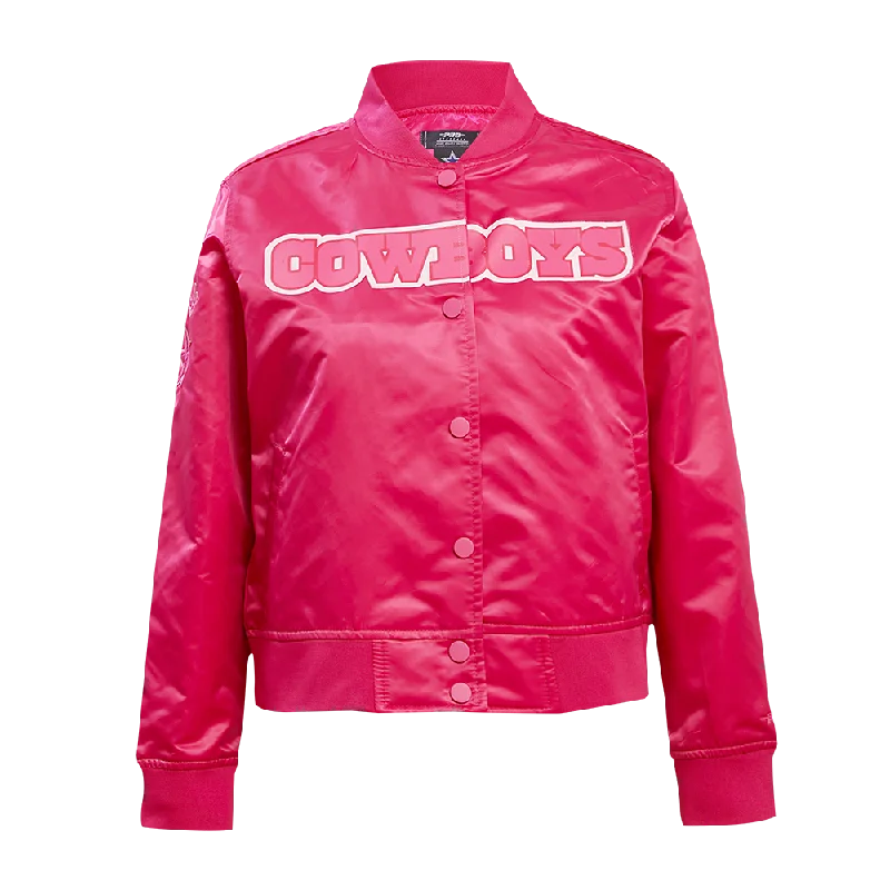 women's lightweight jacket -NFL DALLAS COWBOYS TRIPLE PINK WOMEN'S SATIN JACKET (BEETROOT PURPLE)