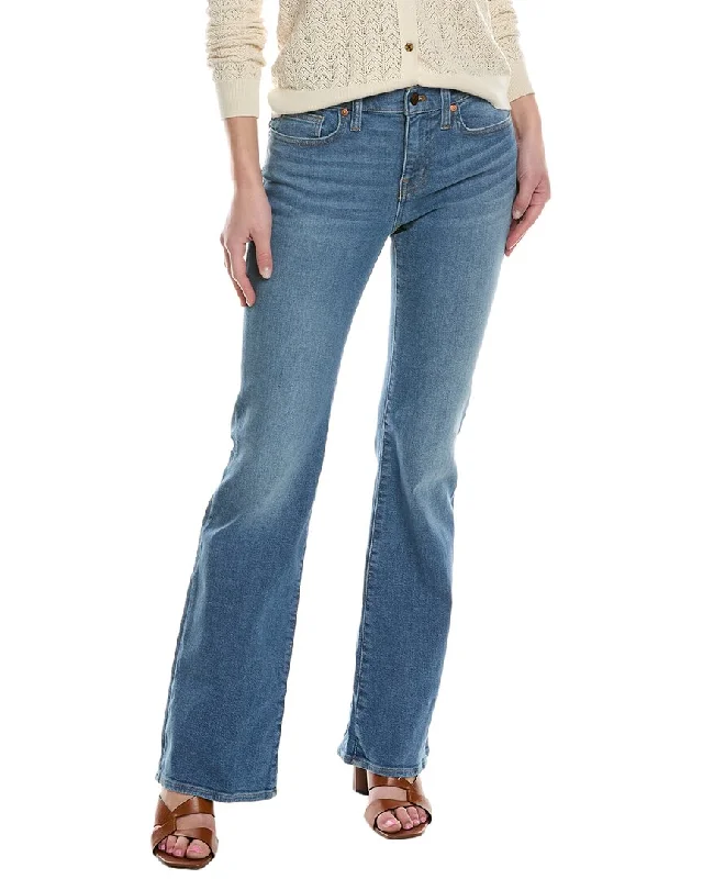 ladies' distressed high-rise jeans -Madewell Low-Rise Dobson Wash Skinny Flare Jean