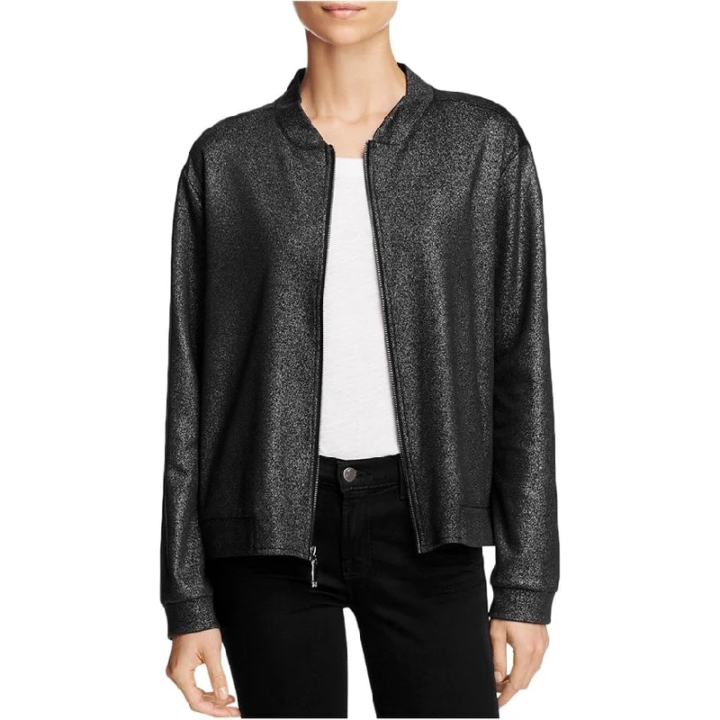 fashionable metallic puffer jacket for women -Status Womens Sparkle Bomber Jacket