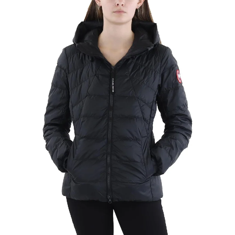 ladies' longline puffer coat -Canada Goose Womens Insulated Hooded Puffer Jacket