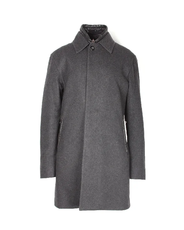 women's belted trench coat -Zegna Sport Thermore Coat in Black Polyamide