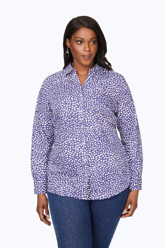 women's oversized short sleeve shirt -Faith Plus No Iron Rainfall Tunic