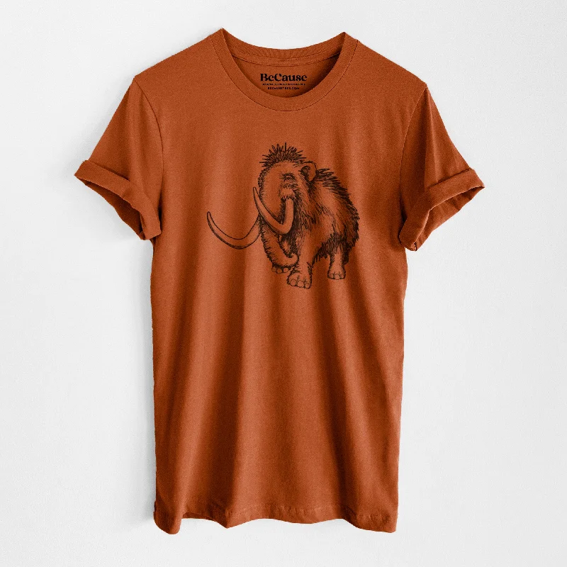 women's summer short sleeve cotton shirts -Woolly Mammoth - Mammuthus Primigenius - Lightweight 100% Cotton Unisex Crewneck