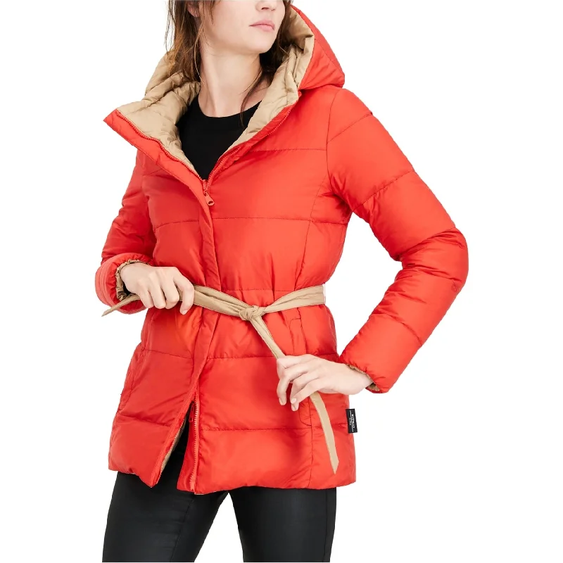 warm shearling coat for women -MaxMara Womens Samuele Puffer Jacket, Red, 10