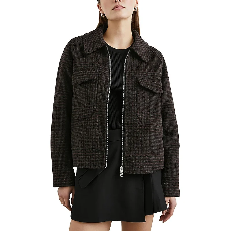 winter-ready women's parka -Rails Womens Wool Blend Houndstooth Wool Coat