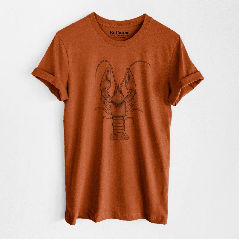 women's side slit short sleeve t-shirt -Guyandotte River Crayfish - Cambarus veteranus - Lightweight 100% Cotton Unisex Crewneck