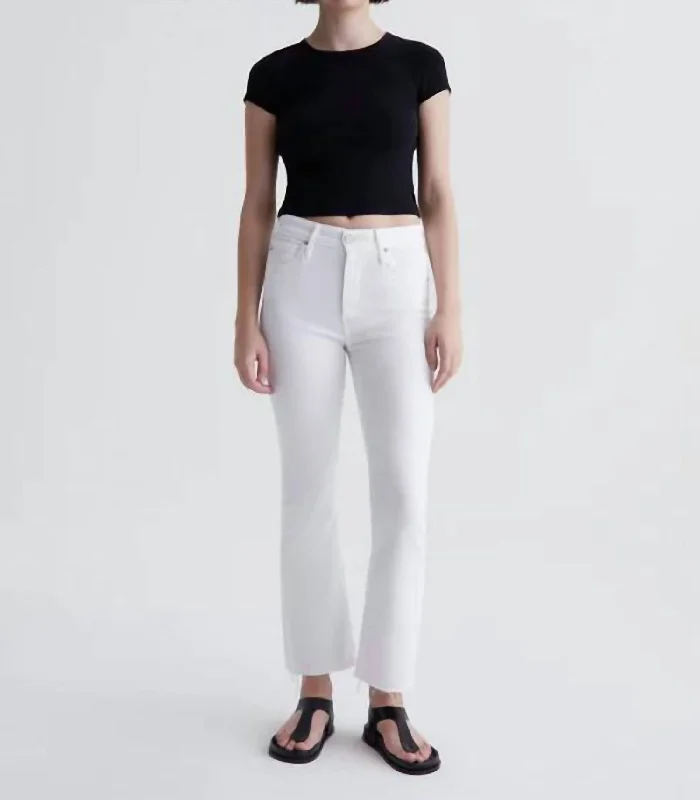 women's rolled hem cuff jeans -Farrah Boot Crop In Modern White