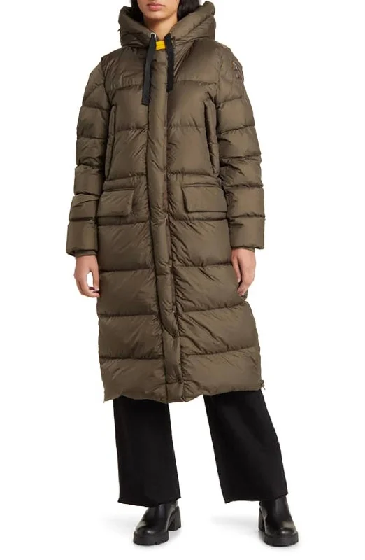 warm down coat for women -Mummy Coat In Taggia Olive