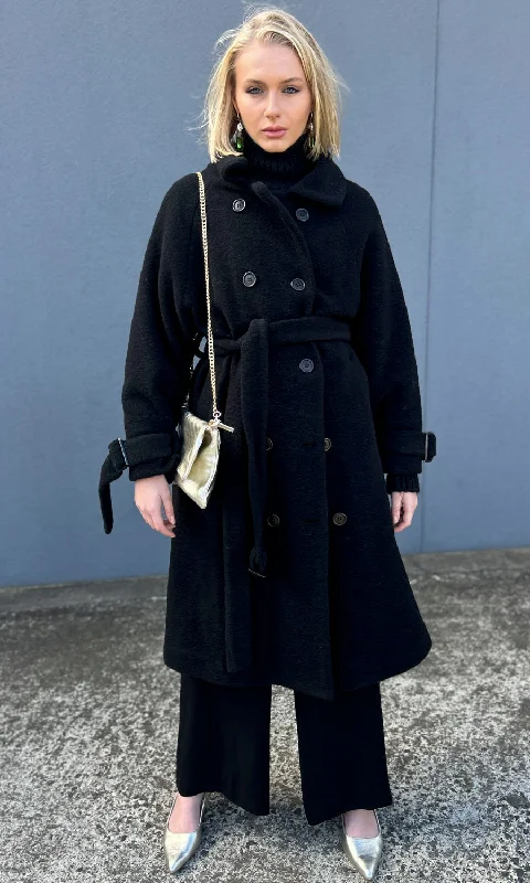 women's winter coat -OP Black Wool Coat