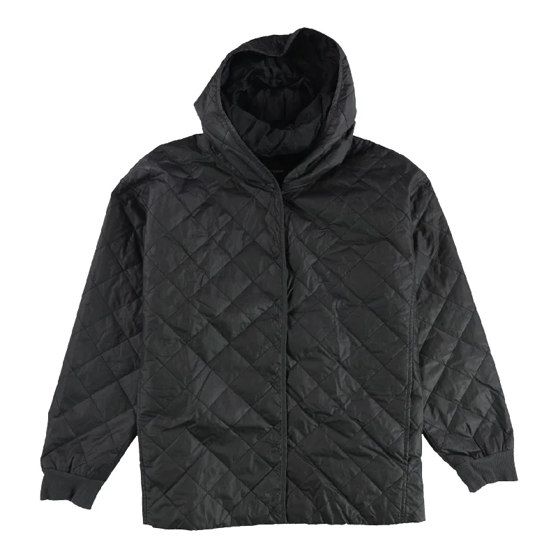 versatile casual coat for women -Eileen Fisher Womens Hooded Quilted Jacket, Black, Medium