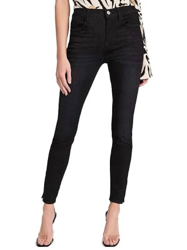 ladies' slim bootcut jeans -Le High Skinny Jeans In Black