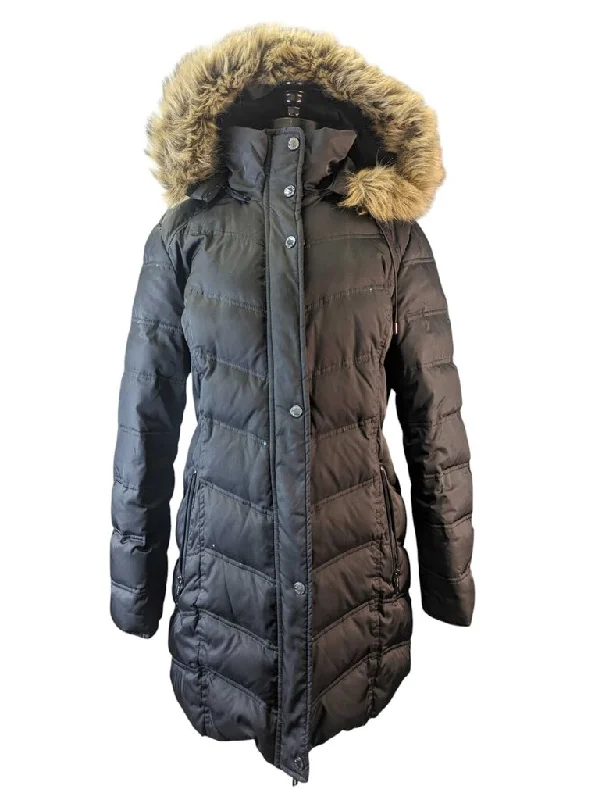 ladies' waterfall drape coat -Puffer Winter Coat