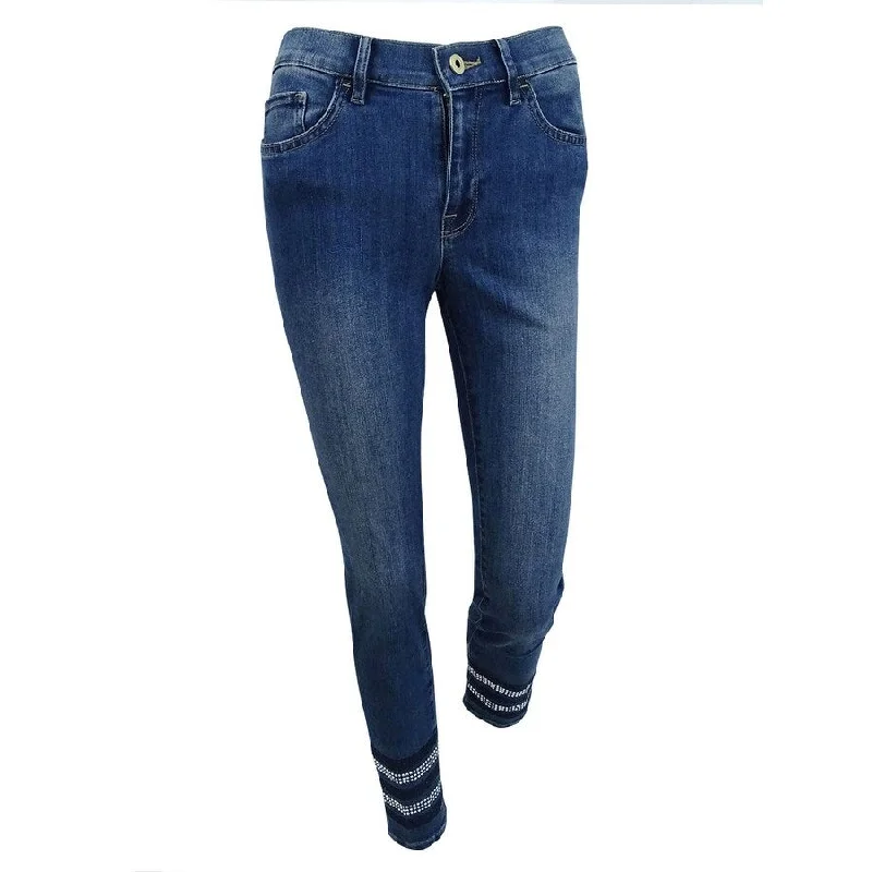 trendy two-tone jeans for ladies -Tommy Hilfiger Women's Studded Jeans