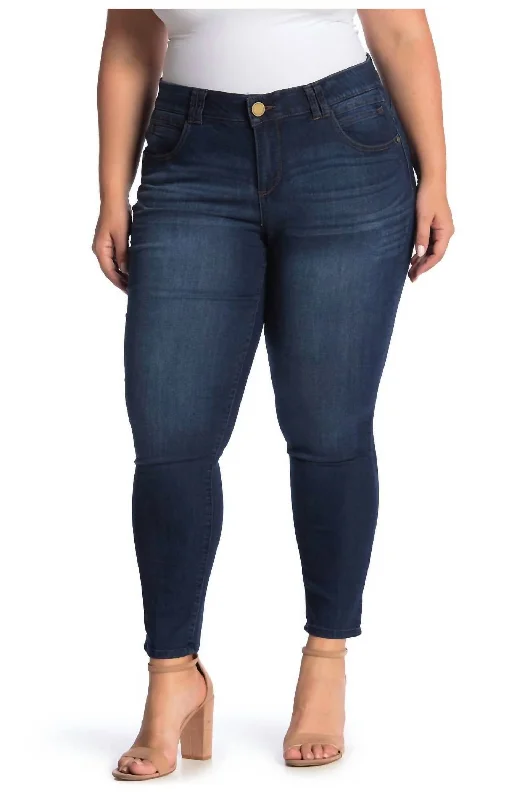 high-rise paperbag jeans for women -Ab Tech Ankle Crop Jean In Indigo