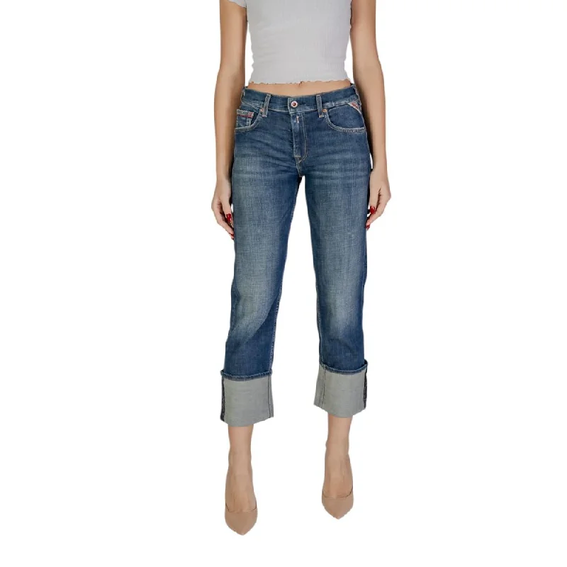 trendy two-tone jeans for ladies -Replay  Cotton Jeans & Women's Pant