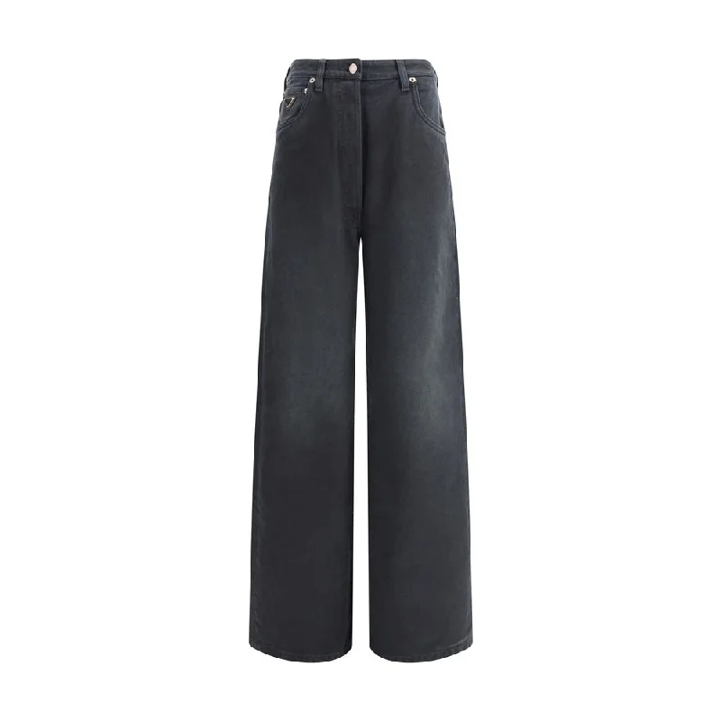 trendy cropped flare jeans for ladies -Prada Women's Jeans