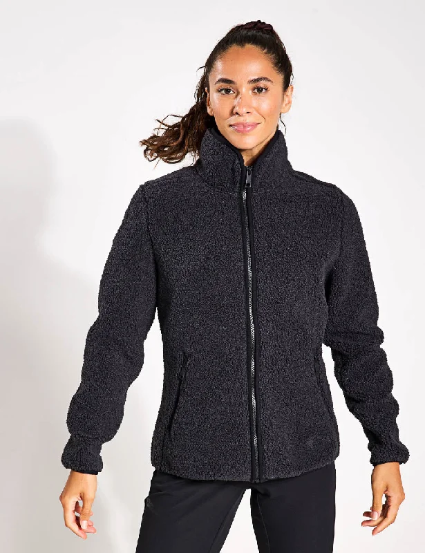 ladies' lightweight anorak coat -High Curl Jacket - Black