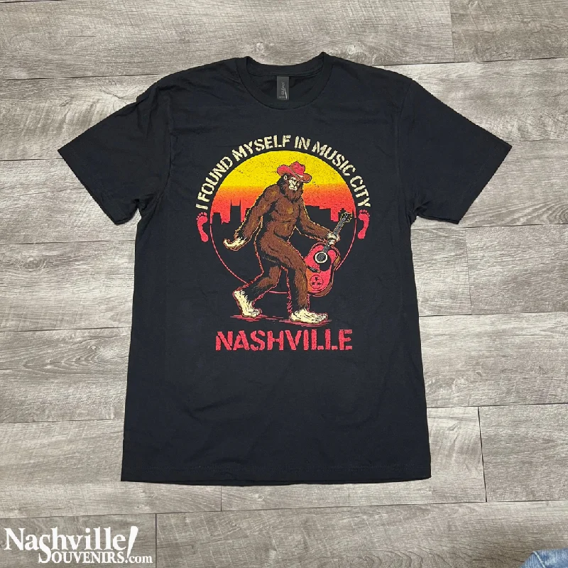 casual short sleeve shirt for women -Music City Bigfoot Tee