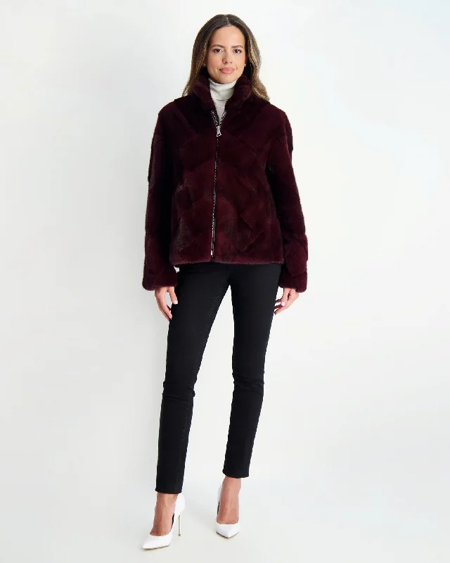 ladies' cashmere overcoat -Mink Jacket