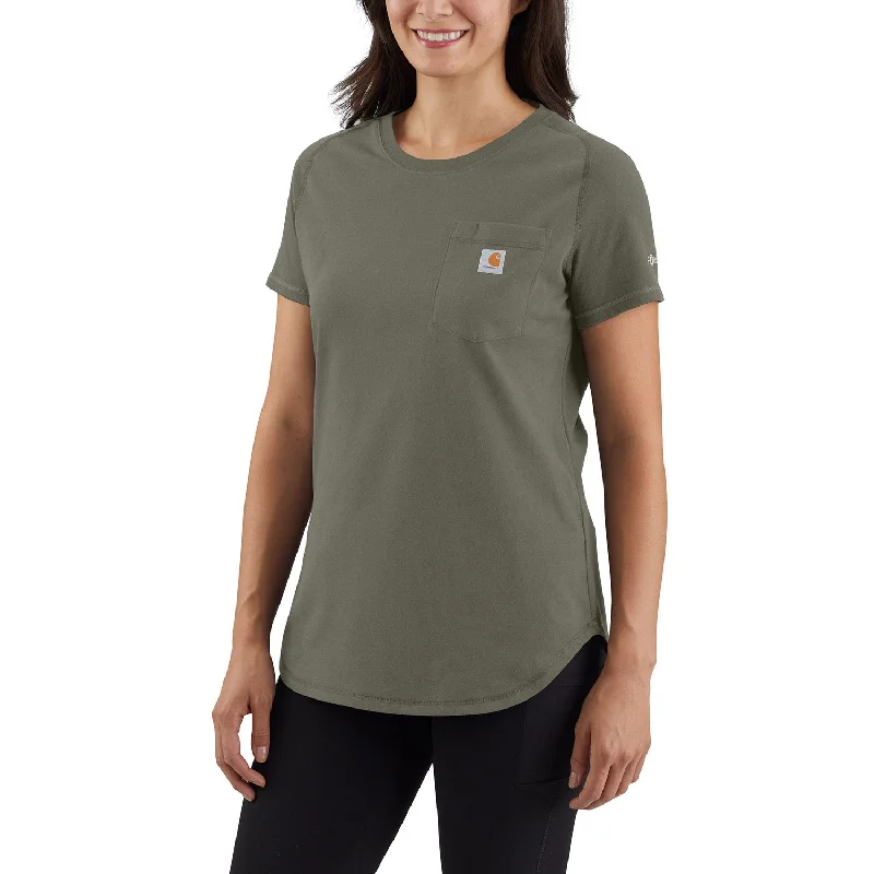 flowy chiffon short sleeve tops for summer -Carhartt Women's Force® Relaxed Fit Midweight Pocket T-Shirt