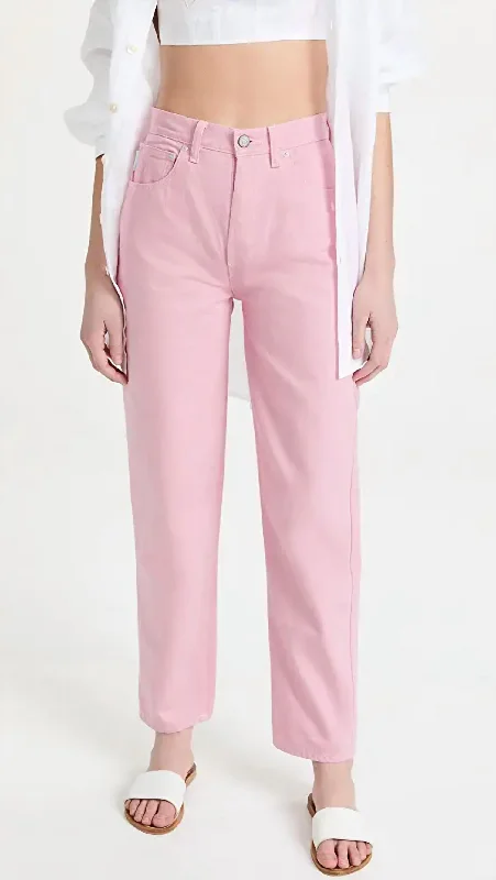 women's straight-leg denim pants -The Toby High Rise Jean In Tickled Pink