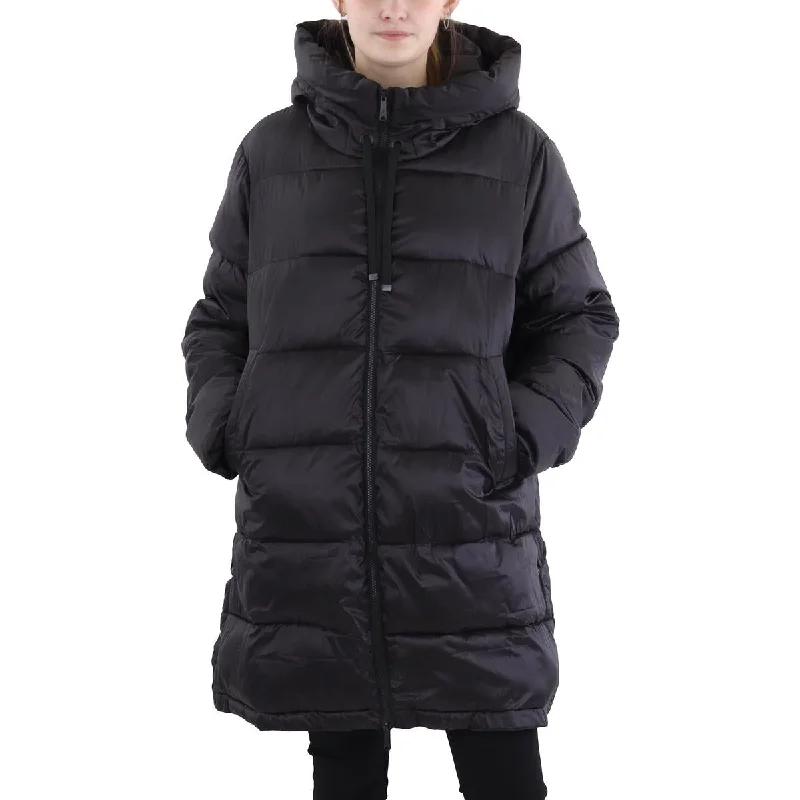 urban style cropped puffer jacket -Sam Edelman Womens Quilted Hooded Puffer Jacket