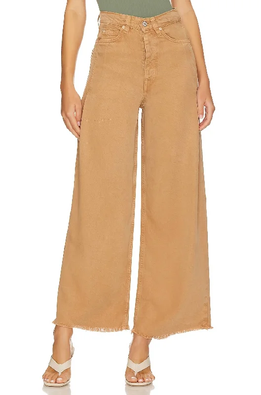 chic cropped ankle jeans for ladies -Old West Slouchy Jeans In Tumbleweed