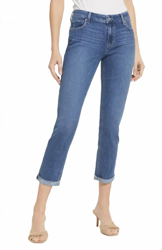 loose cargo-style jeans for ladies -Brigitte Raw Hem Cuff Jeans In Antwerp