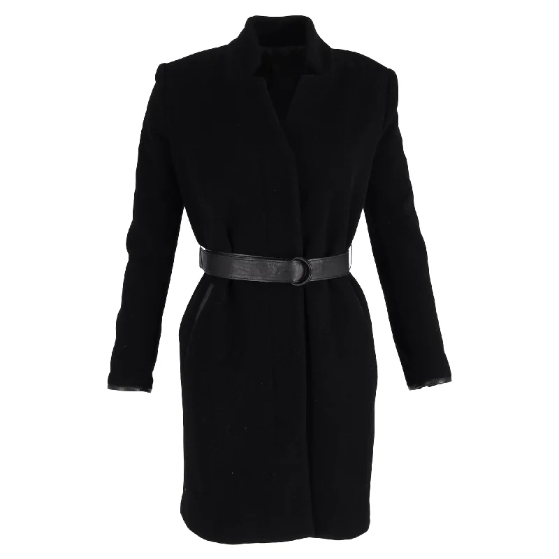 ladies' designer overcoat -Acne Studios  Belted coat in Black Wool