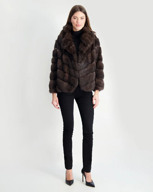 luxury designer winter coat for women -Sable Jacket