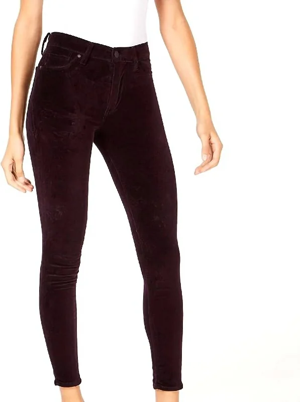 trendy printed denim jeans for ladies -Barbara Hgh Waist Super Skinny In Prism (Purple)