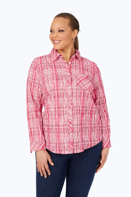 Rose Red Purely Plaid Crinkle