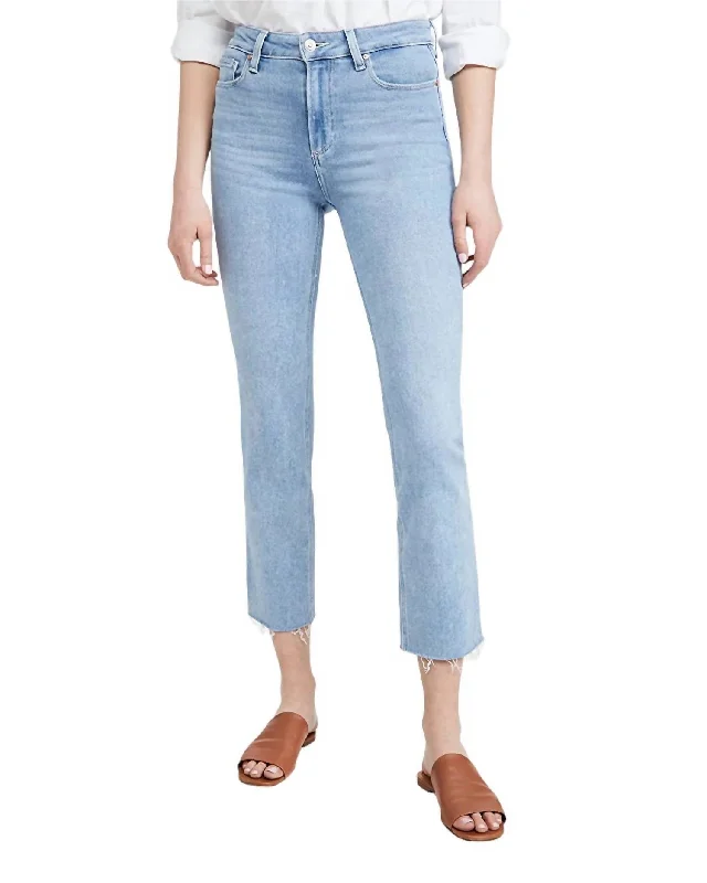 ripped mom fit jeans for ladies -Cindy Jeans With Raw Hem In Park Avenue