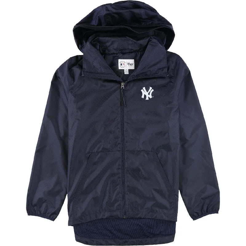 ladies' designer overcoat -G-III Sports Womens New York Yankees Windbreaker Jacket, Blue, Medium