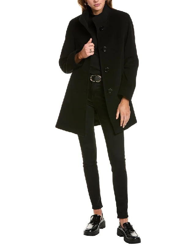 women's sherpa-lined jacket -Cinzia Rocca Icons Wool & Cashmere-Blend Coat