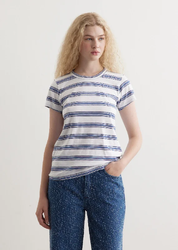 women's boyfriend style short sleeve tee -Slub Stripe T-Shirt