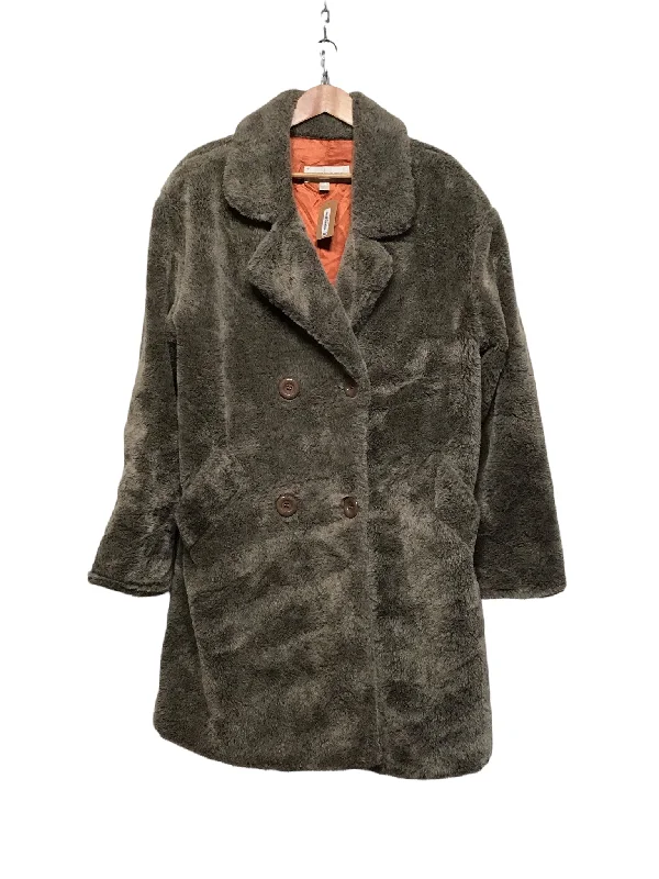 fitted wool blend coat for women -Jones New York Teddy Bear Coat (Size M/L)