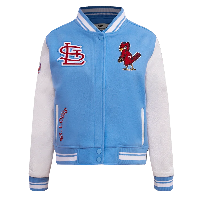 ladies' insulated ski jacket -MLB ST. LOUIS CARDINALS RETRO CLASSIC WOMEN'S RIB WOOL VARSITY JACKET (UNIVERSITY BLUE/WHITE)