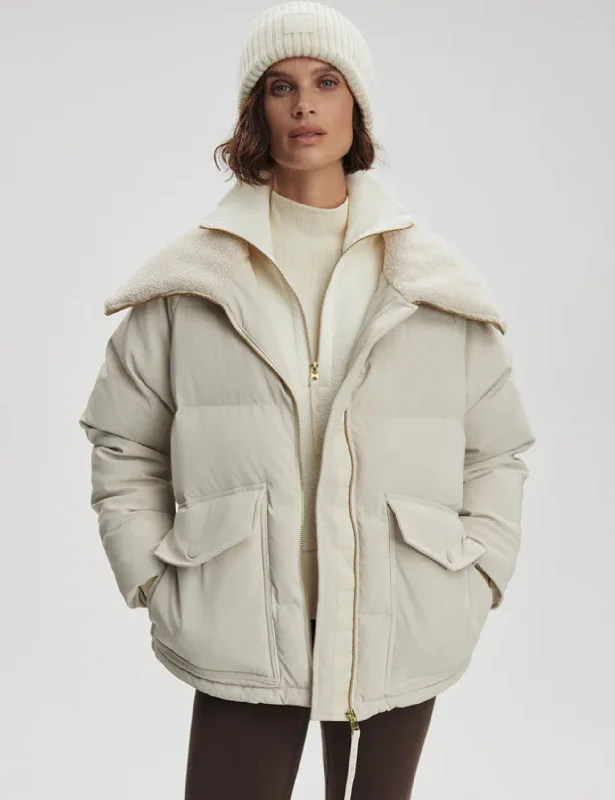 women's oversized corduroy jacket -Roseville Down Jacket - Fog