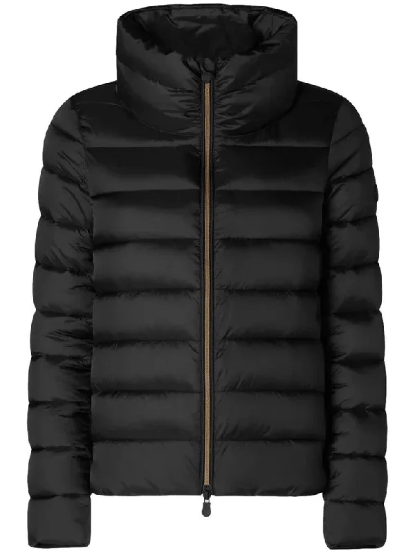 oversized women's coat -Save the Duck Women's Elsie Puffer Jacket, Black