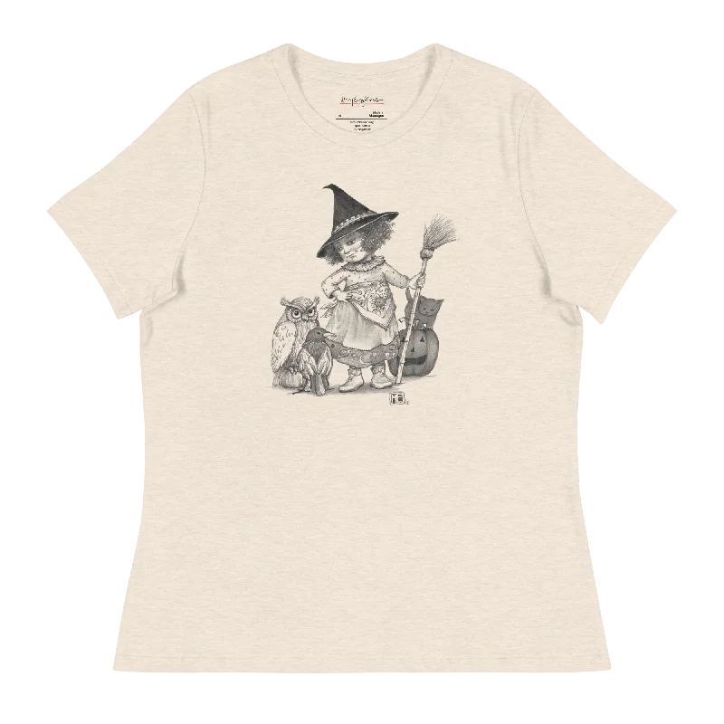 ladies' eco-friendly cotton short sleeve tees -Little Witch and Friends Women's T-Shirt