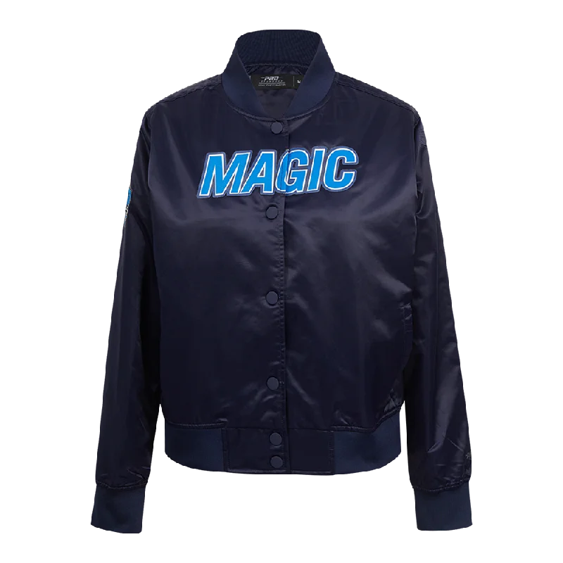 elegant wool cape for women -NBA ORLANDO MAGIC CLASSIC WOMEN'S SATIN JACKET (MIDNIGHT NAVY)